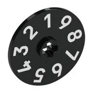Technic Disc 3 x 3 with White '1 2 3 4 5 6 7 8 9' print