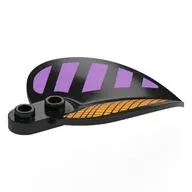 Plant, Leaf/Petal 4 x 6 x 1 1 / 3 with Orange Lattice, Lavender Stripes print