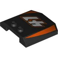 Brick Wedged, Curved Triple 4 x 4 x 2/3 with 2 Studs with White '41', Orange Border print