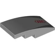 Brick Curved 4 x 2 No Studs with Red Audi Logo, Dark Bluish Grey Rectangles print