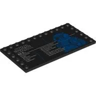 Plate Special 6 x 12 with Studs on 3 Edges with 'STAR WARS BB-8', Stats print