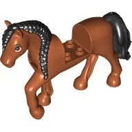 Animal, Horse with Raised Leg, Black Braided Mane and Tail print