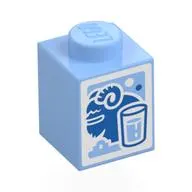 Brick 1 x 1 with Blue Milk / Bantha Carton Print