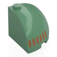Brick Round Corner 3 x 3 x 2 Dome Top with print