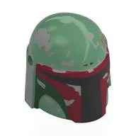 Helmet Mandalorian with Holes, Weathered Dark Red, Dark Green and Light Bluish Grey Print