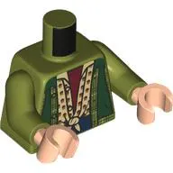 Torso, Dark Green Vest, Tan Knotted Shirt, Dark Red Shirt print, Olive Green Arms, Light Nougat Hands