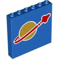 Panel 1 x 6 x 5 with Classic Space Logo print