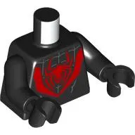 Torso, Red Spider, Silver Webbing print, Black Arms and Hands