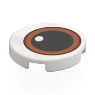 Tile Round 2 x 2 with Eye, Nougat Iris, Large Black Pupil print