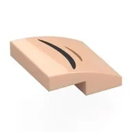 Brick Curved 2 x 2 x 2/3 with Black/Nougat Curved Line (Mouth) print