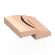 Brick Curved 2 x 2 x 2/3 with Black/Nougat Curved Line (Mouth) print