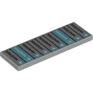 Tile 2 x 6 with Grey, Azure MEARSK Shipping Containers print