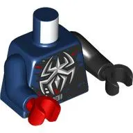 Torso, Odd Arms and Hands, Silver Spider, Red Decorations, Black Venomization, Star on Back print, Left Black Arm and Hand, Right Dark Blue Arm and Red Hand