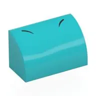 Brick Curved 1 x 2 x 1 No Studs with Black Curved Lines (Nostrils) print