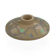 Dish 2 x 2 Inverted with Organic Sand Blue Lines, Sand Green Splotches print