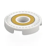 Tile Round 2 x 2 with Hole with Gold Circle print