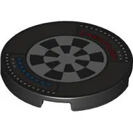 Tile Round 3 x 3 with Silver Dejarik Table, Red/Blue Buttons print