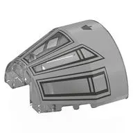 Windscreen 5 x 6 x 2 2/3, Curved Top with Millennium Falcon Cockpit print