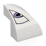 Brick Curved Double 2 x 2 x 1 2/3 Corner with Eye, Lavender Pupil, Right print