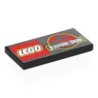 Tile 2 x 4 with Jurassic Park and LEGO Logo's Print