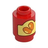 Brick Round 1 x 1 Open Stud with Bean Can print