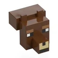 Animal Body Part, Head Blocky with Black/White Eyes, Medium Nougat Eyebrows, Tan Nose print