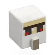 Minifig Head Special, Cube with Nose and Face with Red Eyes Print