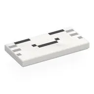 Tile 2 x 4 with Pixelated Ghast Face print
