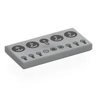Tile 2 x 4 with Dashboard, Black Dials, Dark Bluish Grey Switches print