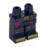 Hips and Dark Blue Legs with Black Belt, Kneepads, Gold Shoes, Dark Pink Patches print