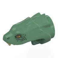 Animal / Creature Body Part, Snake / Dragon Head Upper Jaw with 3 Ridges with Yellow Eyes, Tan Fangs print