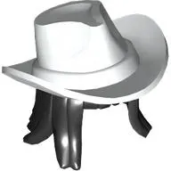Hair and Hat, Fedora, Wide Brim, Long Black Hair pattern