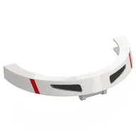 Windscreen 10 x 2 x 4 1/3 U Shape with Red Stripes, Black Triangle print