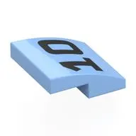 Brick Curved 2 x 2 x 2/3 with Black '10' print