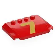 Brick Wedged, Curved Triple 4 x 6 x 2/3 with 4 Studs with Gold '7' print
