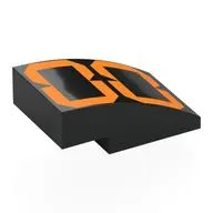 Brick Curved 3 x 2 No Studs with Digital Orange '00' print