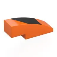 Brick Curved 3 x 1 No Studs with Black Shape print
