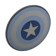 Shield Round Bowed with White Star, Blue/Bright Light Blue/White Circles print