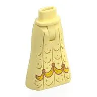 Minidoll Hips and Full Length Skirt with Yellow Band, Gold Decorations print