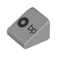 Brick Sloped 30° 1 x 1 x 2/3 (Cheese Slope) with Black BP Logo print