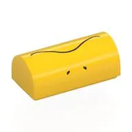 Brick Curved 1 x 2 x 2/3 Double Curved Top, No Studs with Black Dots and Wavy Line (Nostrils and Mouth) Print
