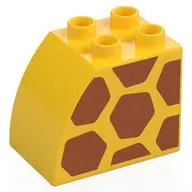 Duplo Brick 2 x 3 x 2 with Curved Top with Giraffe Spots print