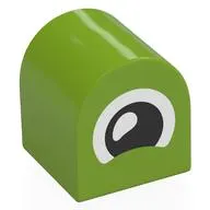 Duplo Brick 2 x 2 x 2 Curved Top with Squinting Eye print