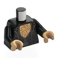 Torso, Open Coat, Fur, Silver Belt Buckle, Black Shirt, Warm Tan Chest, Hair print, Black Arms, Warm Tan Hands