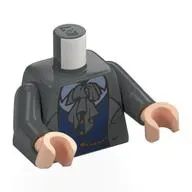 Torso, Open Coat, Dark Blue Vest, Sand Blue Shirt, Dark Bluish Grey Ascot print, Dark Bluish Gray Arms, Light Nougat Hands