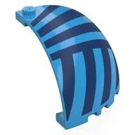 Panel 5 x 5 x 3 1/3 Corner, Curved Top with Dark Blue Shapes print