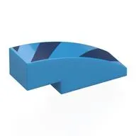 Brick Curved 3 x 1 No Studs with Dark Blue Shapes print