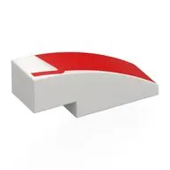 Brick Curved 3 x 1 No Studs with Red Shape print