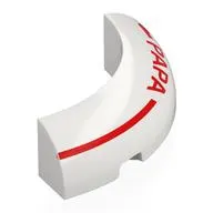 Brick Round Corner 4 x 4 x 1 with Red Line, 'PAPA' print
