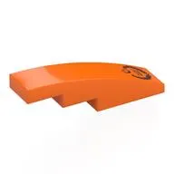 Brick Curved 4 x 1 No Studs with Black Laurel print